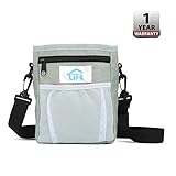 Dog Treat Pouch, Pet Training Bag with 3 Ways to Wear, 2 Zipper Pockets for mobile phone and other personal stuffs, 1 Extra Large Bag for Pet Toys and Food, Built-in Waste Bags Dispenser