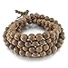 INBLUE 8MM 108 Wood Beads Bracelet for Men Women Boys Girls Rosary Beads Tibetan Buddha Sandalwood Bracelet for Buddhist Prayer Mala Necklace Bracelet Chinese Knot Gift Jewelry