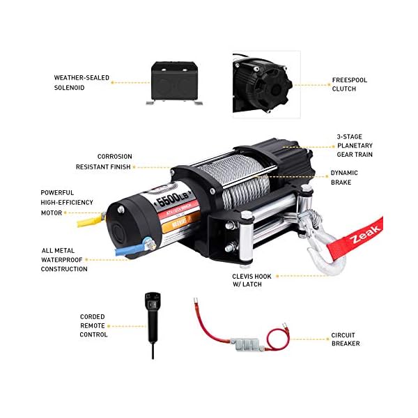 ZEAK Advanced 5500 lb. Electric Winch Off Road Automatic Powersports