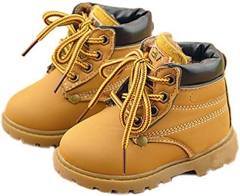 Comfortgo Baby Kids Classic Waterproof Boots Girl Boy Rain Hiking Winter Snow Boots Fur Wheat 7.5 M Toddler 24