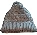 Always Eleven Satin Lined Knit Beanie Slouchy Hat with Pom Pom (Grey)