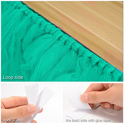 Haperlare 3ft Lake Green Tulle Table Skirt Queen Wonderland Green Tutu Tablecloth Skirting Tutu Table Skirt for Christmas Wedding Baby Shower Birthday Cake Dessert Table Decorations 31 x 36 inch