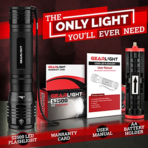 GearLight S2500 LED Flashlight Extremely Bright, Powerful Tactical