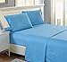 Lux Decor Collection Bed Sheet Set - Brushed Microfiber 1800 Bedding - Wrinkle, Stain and Fade Resistant - Hypoallergenic - 4 Piece (Queen, Striped Blue)