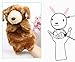 Happy Cherry Kids Story Game Education Props Animal Model Dolls Small Dog Puzzle Hand Puppet Toys - Yellow