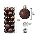 KI Store Brown Christmas Balls 34pcs 2.36-Inch Christmas Tree Decoration Ornaments for Xmas Tree Holiday Wreath Garland Decor Ornaments Hooks Included
