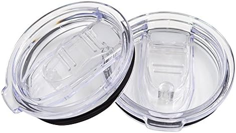 MAIBET Cup Lid 2pack 30 oz 100% Spill Proof Yeti Lid Tumbler 30oz RTIC Rambler Splash Resistant Vacuum Sealed Open Close Sliding Closure,Fit for RTIC,YETI Ozark Trail (30oz, clear NEW)
