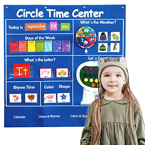 Circle Learning Time Center Pocket Chart Calendar Weather Set ...