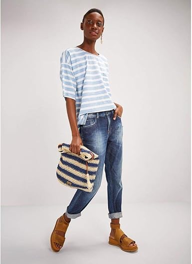 calça boyfriend cintura baixa