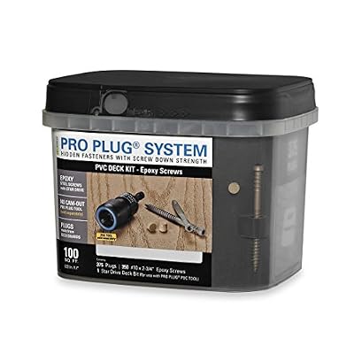 Pro Plug PVC Plugging System for AZEK Slate Gray Decking - Epoxy Steel - 350 pcs for 100 Sq. Ft.