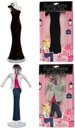 2 Fashion Outfits - Hollywood dress + City Style designer - to fit Barbie By Fashionette Paris