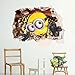 Fangeplus(TM) DIY Removable 3D Minion Smash Wall Despicable Me 2 Art Mural Vinyl Waterproof Wall Stickers Kids Room Decor Nursery Decal Sticker 35.4''x23.6''