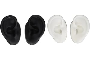 Focket Silicone Ear Model, Skin Feel Soft Flexible Left Right, Piercing Practice with Reusable Design for Earring Display Jew