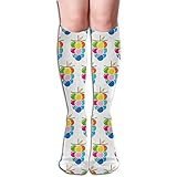 Unisex Knee High Long Socks Watercolor Grape Over