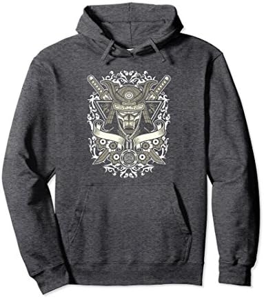 Unisex Samurai Pullover Hoodie - Awesome Japanese Retro Medium Dark Heather