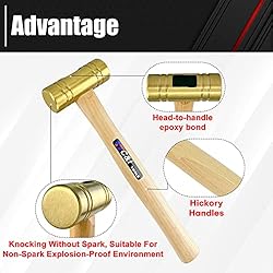 C&T 1LB Solid Brass Non-Sparking Hammer with