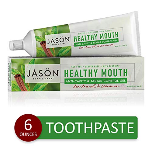 Jason Healthy Mouth Anti-Cavity & Tartar Control Gel, Tea Tree Oil & Cinnamon, 6 Oz