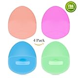 Baby Shower Brush Facial Scrubbers Clean Pad Soft Silicone for Massage Blackhead Remove, Hand Hold Easy to Use - Set of 4