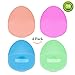 Baby Shower Brush Facial Scrubbers Clean Pad Soft Silicone for Massage Blackhead Remove, Hand Hold Easy to Use - Set of 4