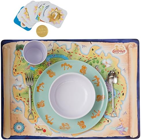 Mealtime Adventures Educational Dinner Game/Table Game for Kids. Includes Gotrovo Game Board, Reward Game Cards, Fun Novelty Cutlery and Dinner Set all in one