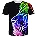 Uideazone Mens 3d Animal Ray Lion Cool T-Shirt Black Tee Shirt, Lion 26, Asia XXL= US L