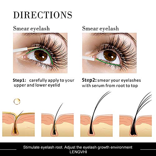 Eyelash Growth Serum - JUNING 5ml NaturalÂ Eyelash Growth Enhancer Nourishing and Natural Ingredients Boost Rapid Growth for Any Kind of Lash and Brow to get Thick Looking Lashes and Eyebrows
