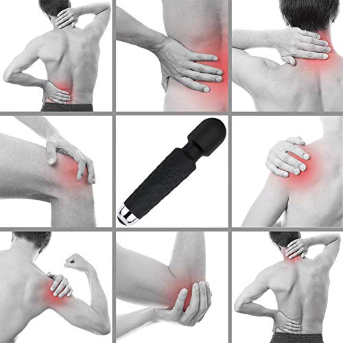 Wand Massager for Body Massage-Mini, Quiet, Waterproof-8 Powerful Speeds - 20 Modes - Great for Therapeutic Muscle Aches and Sports Recovery-Relaxation - Thumbnail 6