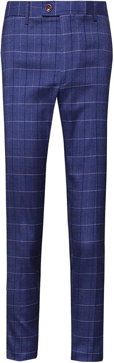 Allthemen Pantalon Costume A Carreaux Pour Homme Retro Un Bouton Pantalon De Costume Homme Affaire Amazon Fr Vetements Et Accessoires