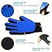 Honfill Pet Grooming Glove, Breathable Pet Hair Remover Mitt, Efficient Pet Deshedding Brush, Gentle Pet Washing Massage Tool Excellent for Dogs&Cats Short or Long Fur Five Finger Design, One Pair