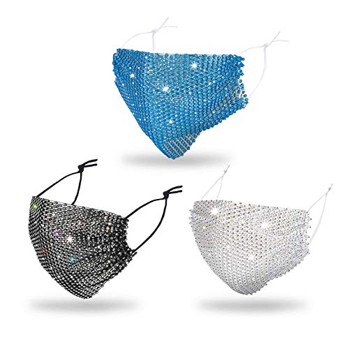 Sparkly Rhinestone Mesh Mask Crystal Masquerade Face Masks Halloween