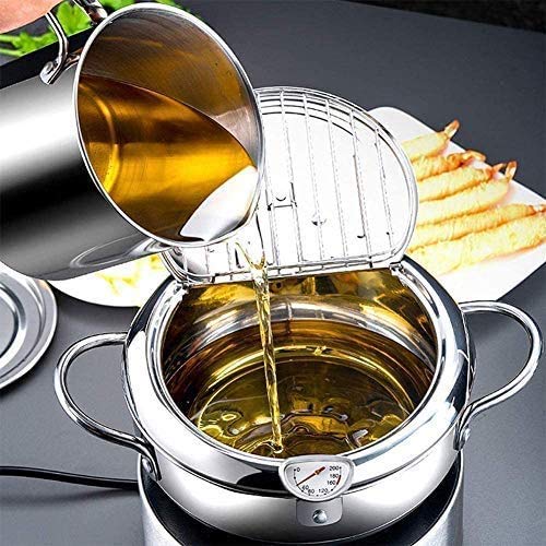 Tempura Deep Frying Pan Japanesestyle Deep Fryer Nonstick Stainless
