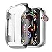 Coobes Compatible with Apple Watch Case Series 6/5/4 SE 44mm 40mm, Ultra-Thin PC Plating Bumper with Clear Screen Protector Full Cover Shell Slim Lightweight Frame Compatible iWatch (44 mm, Black)