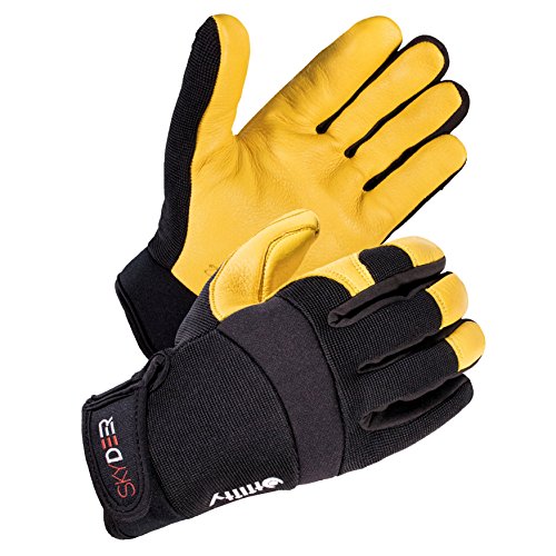 SKYDEER Men's High-Performance Soft Deerskin Leather Utility Flexible Work Gloves, Excellent for Mechanical, Labor Protection, Construction, Agriculture, Automobile (SD2250/L)