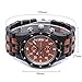 Men Natural Handmade Classic Fashion Wood Watch Analog Quartz Watch, Wristwatch with Calendar and Luminous Pointers in The Dark
