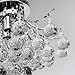 LOCOÂ Chrome Finish Crystal Chandelier with 3 Lights, Mini Style Flush Mount Ceiling Light Fixture for Study Room/Office, Dining Room, Bedroom, Living Room