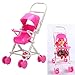 Wrisky New Assembly Pink Baby Stroller Trolley Nursery Furniture Toys For Barbie Doll