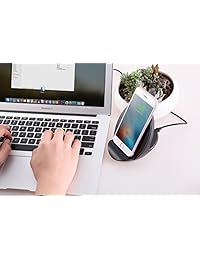 Base de carga inalámbrica para smartphone con altavoz Bluetooth integrado, carga rápida de 10 W, estándar Qi, soporte para teléfono móvil de escritorio, estación de carga inalámbrica para smartphone