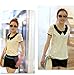 ETOSELL Lady Peter Pan Collar Chiffon T-Shirt Korean Chic Women Lace Blouse S...