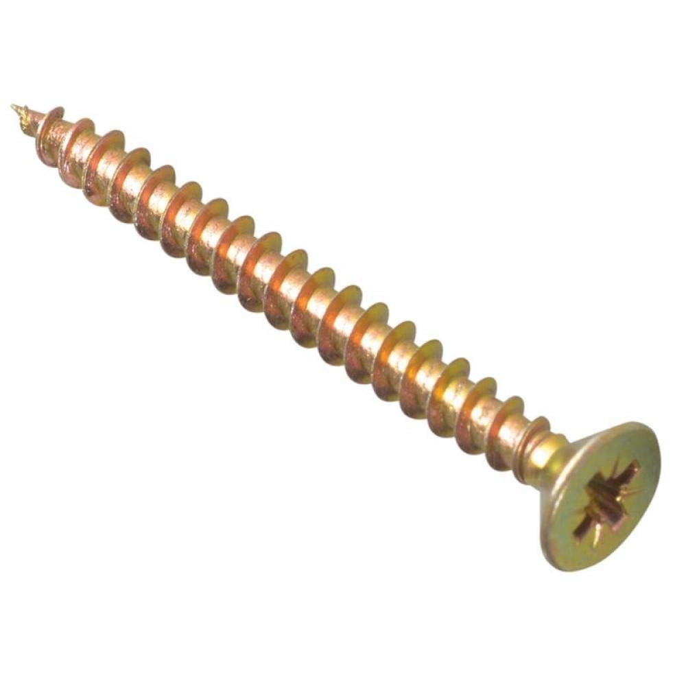 ForgeFix Multi-Purpose Single Thread Screws | 5.0 x 55mm | Zinc Yellow Passivated | Box 200