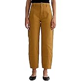 Womens High Waisted Barrel Pants Loose Fit Wide Leg Trousers Casual Straight Pants with Pockets