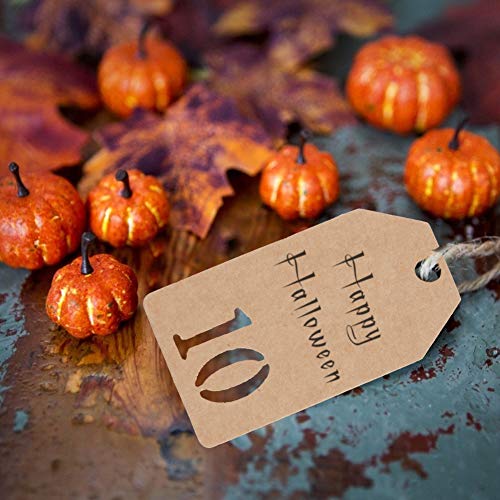 93 PCS Kraft Paper Tags Hanging Number Tags with String for Digital Countdown Ornaments Birthday Wedding Anniversary and Party Decoration