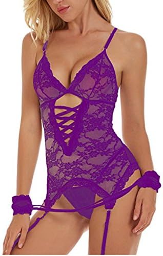 Kiwilove Bodysuit Lingerie For Women Sexy Corset With Straps Lace Babydoll Chemise
