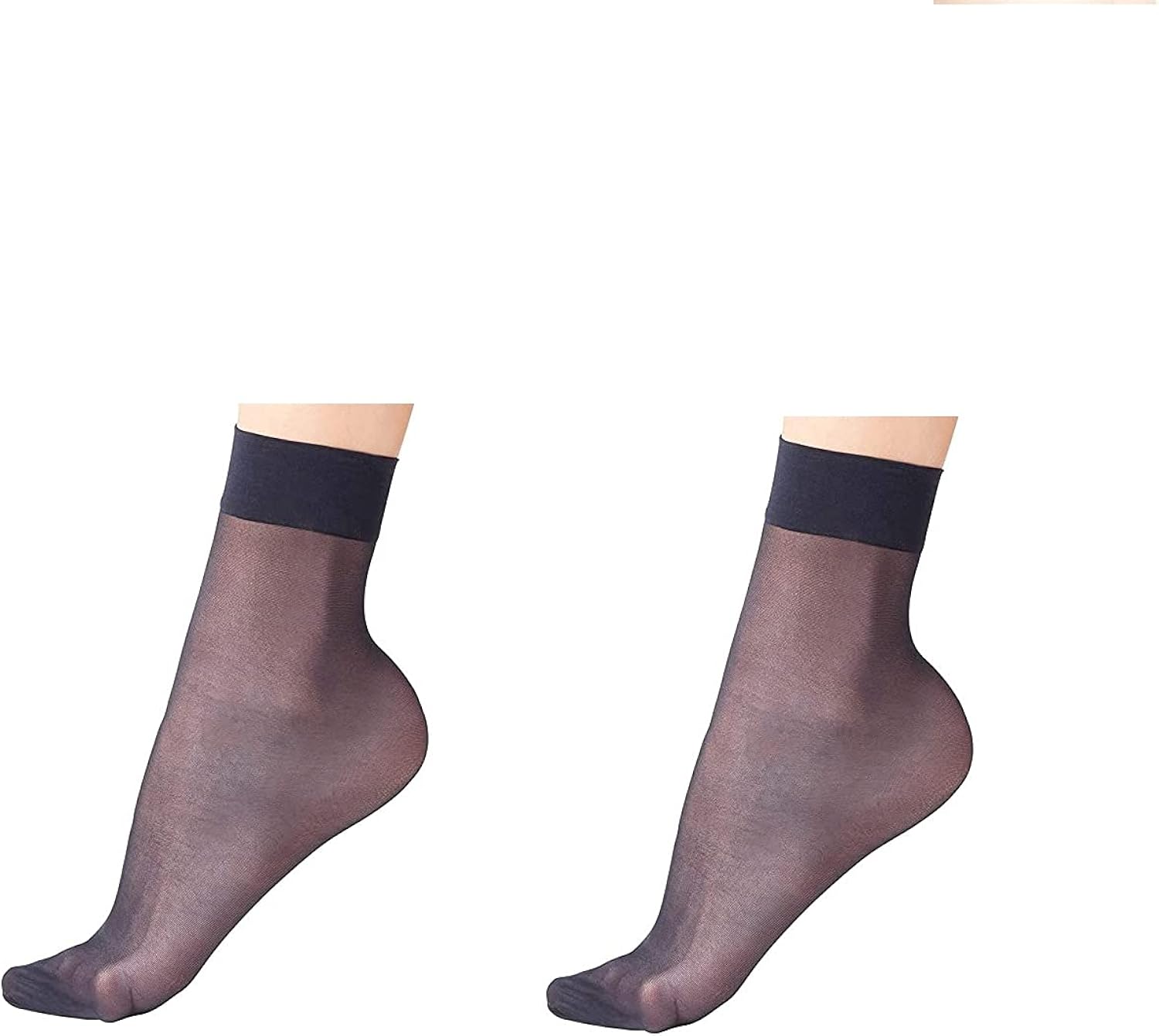 Mytoptrendz® 3 PAIR Pack 15 denier Sheer Ankle Highs Thin Glossy Pop Socks with Soft Comfort Top