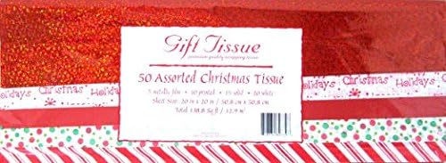 Christmas Gift Tissue Paper 50 Sheet Assortment