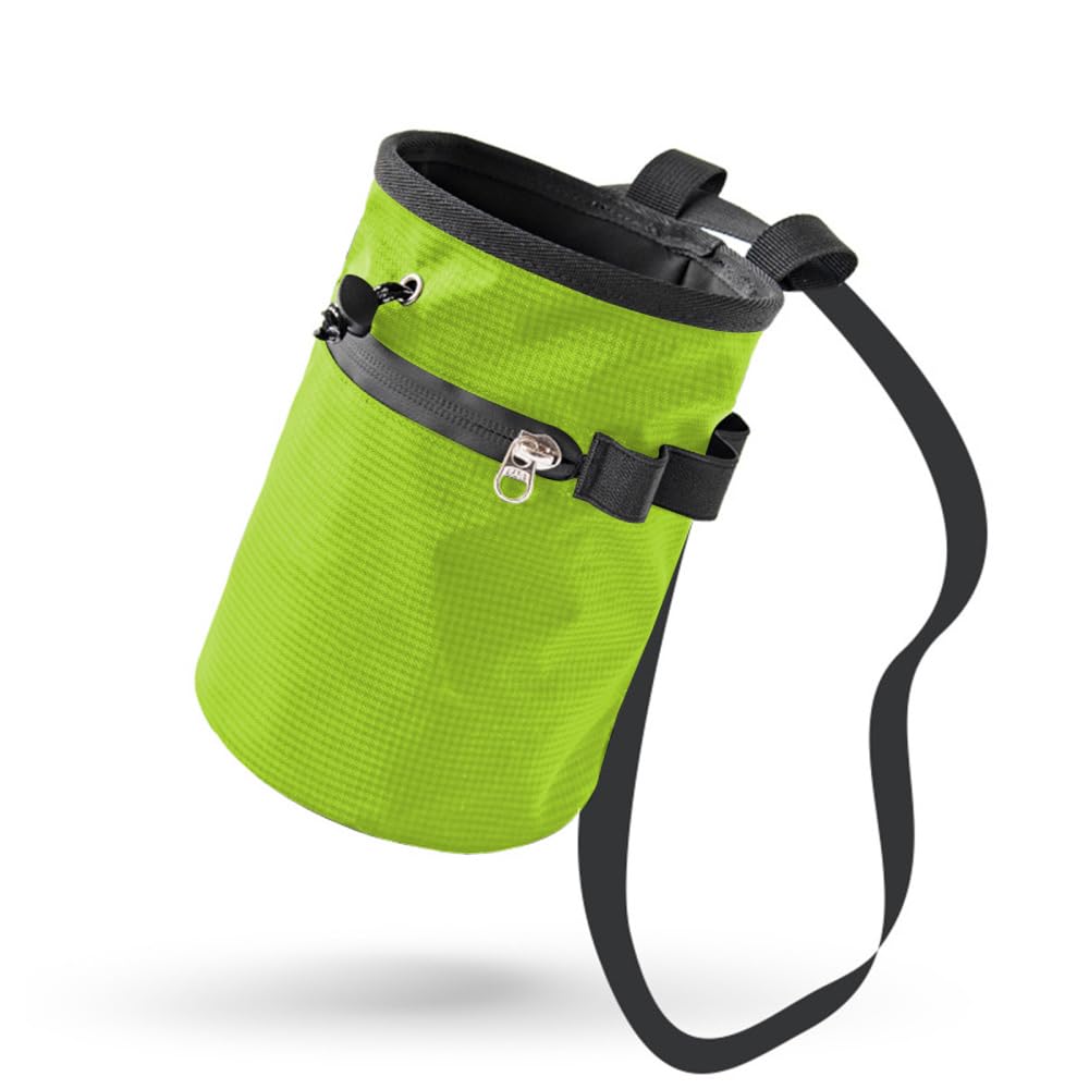 Climbing Chalk Bag, 420D Ripstop Oxford Fabric Bouldering Chalk Bucket Bag with Drawstring Closure Adjustable Belt for Gymnastics