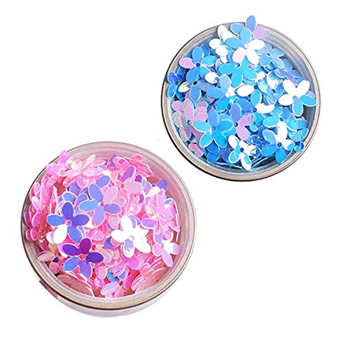 10mm Flower Loose Sequins Paillettes Colorful Iridescent Five Fingers Sewing for Wedding Craft Accessories Kids DIY Cloth Decoration White Yellow Green Gold Pink Purple 1800PCS