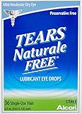 Tears Naturale Free Lubricant Eye Drops, 36 single use vials, Mild/Moderate Dry Eye (packaging may vary)