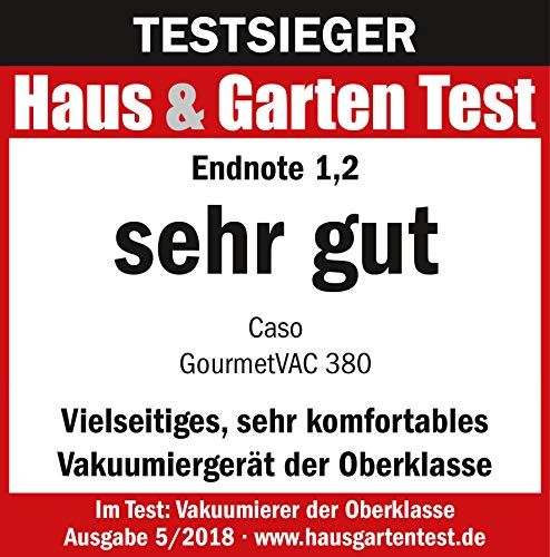 CASO GourmetVAC 380 - Vakuumierer - doppelte Schweißnaht - Kolbenpumpe (15L/min) und kraftvoller Motor - regulierbare… – Bild 4
