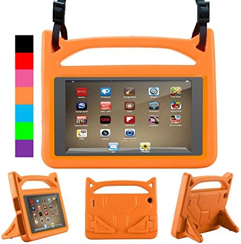 Fire 7 2017 Kids Case, Fire 7 2015 Kids Case - Riaour All-New Kid-Proof Case for Amazon Fire 7 Tablet (All New Amazon Fire 7 Case (7" Tablet, 5th&amp;7th Generation - 2015&amp;2017 release) - Orange)