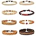 FIBO STEEL 15-16 Pcs Braided Leather Bracelets for Men Women Woven Cuff Bracelet Adjustable,FS